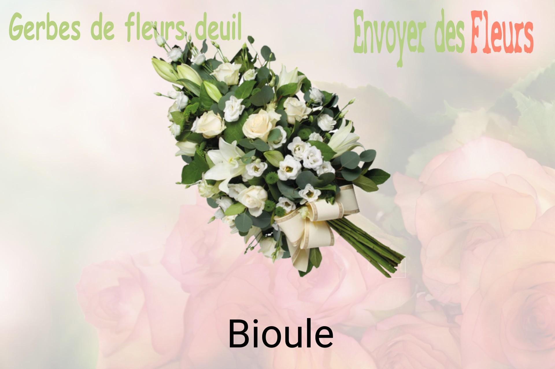 Gerbe de fleurs de deuil livrée à Bioule